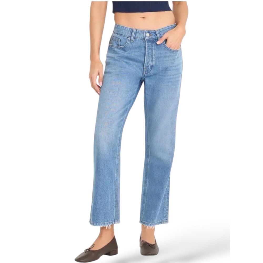 Good American Light Blue Straight Leg Jeans